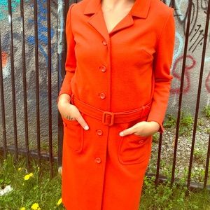 Vintage Wool Belted Coat Dress